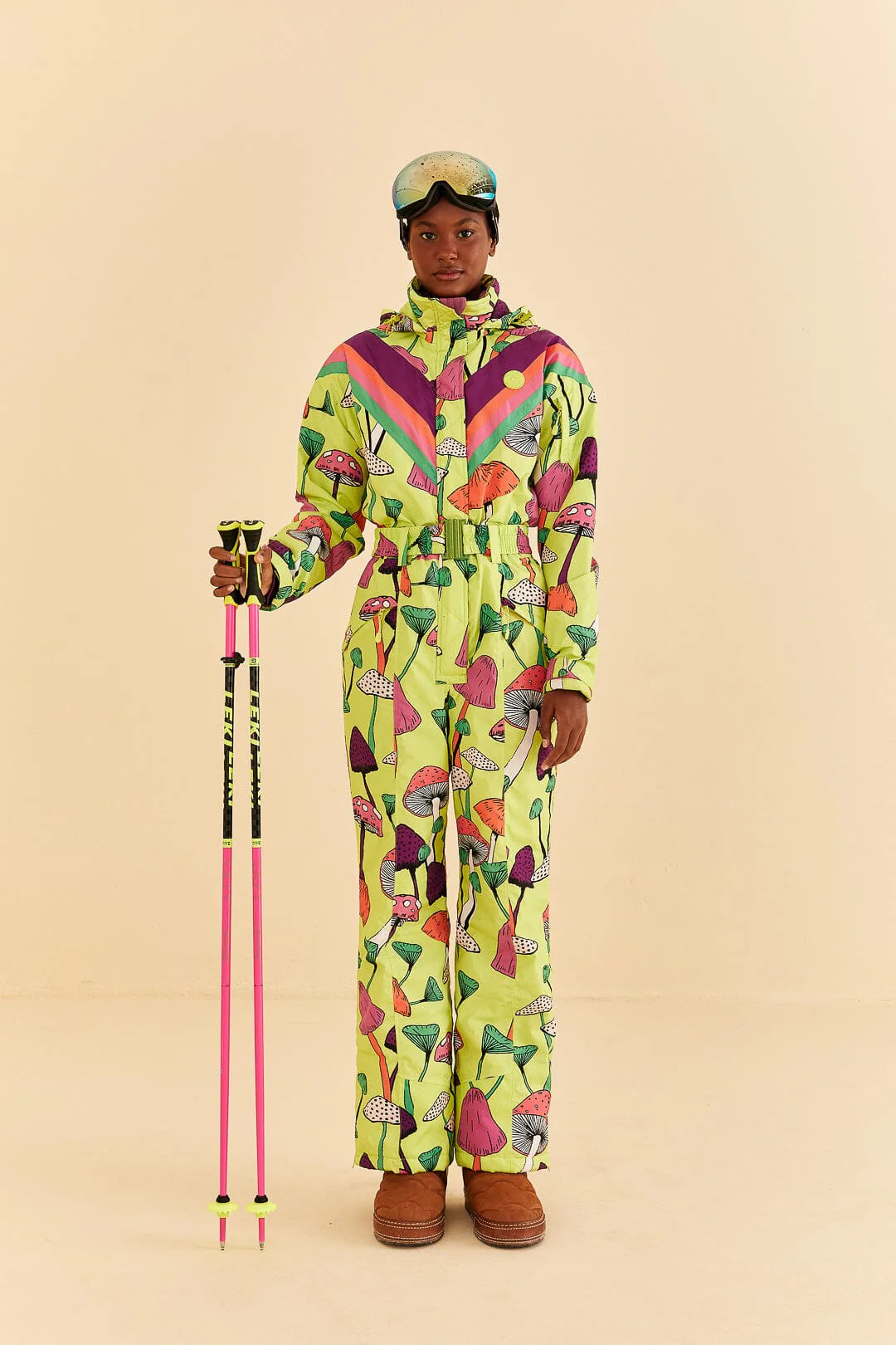 Lime Green New Mushroom Ski Jumpsuit | FarmRio (US)