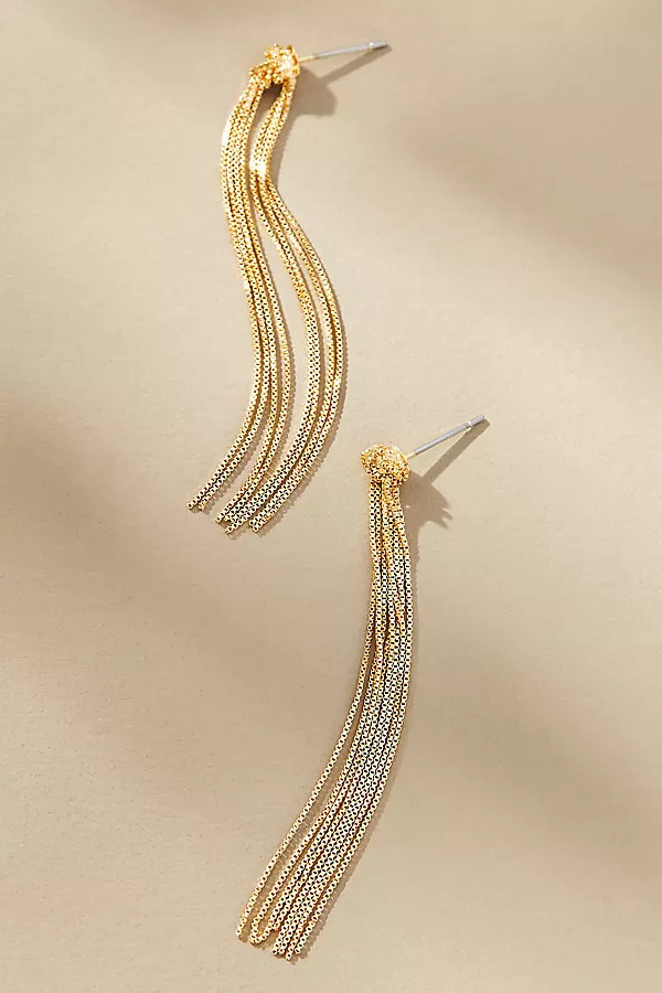 Knotted Chain Fringe Drop Earrings | Anthropologie (US)
