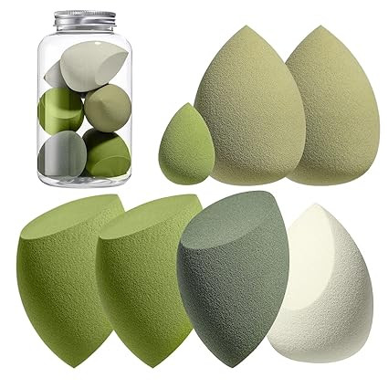 Makeup Sponge Set BS-MALL Blender Sponges 7 Pcs for Liquid, Cream, and Powder, Multi-colored with... | Amazon (US)