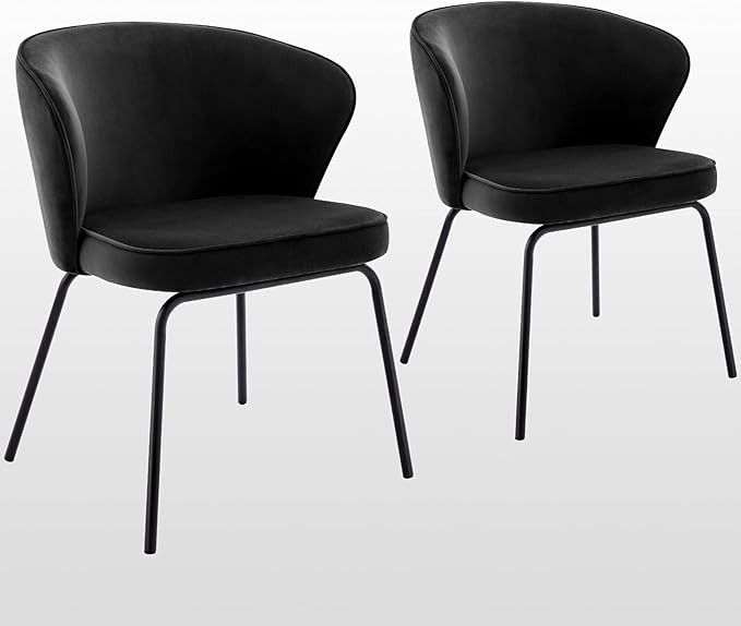 Zesthouse Modern Dining Chairs Set of 2, Mid Century Velvet Accent Chairs, Upholstered Desk Chair... | Amazon (US)