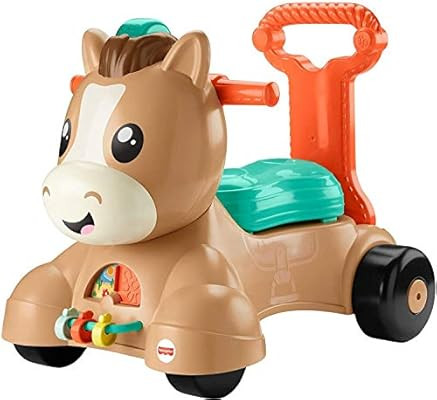 Fisher-Price Walk Bounce & Ride Pony, infant to toddler musical walker and ride-on toy | Amazon (US)