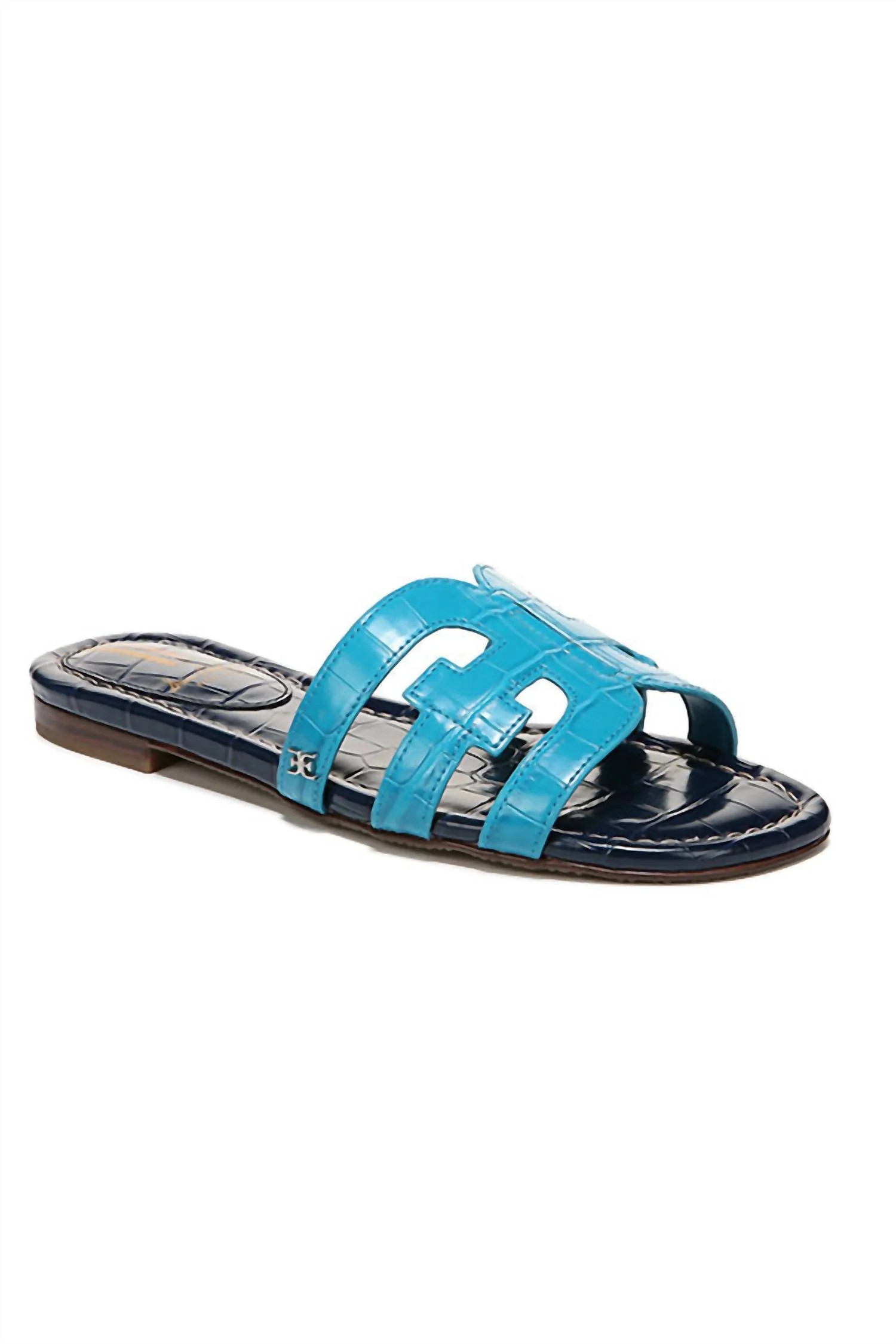 Women's Bay Slide Sandal In Navy | Shop Simon