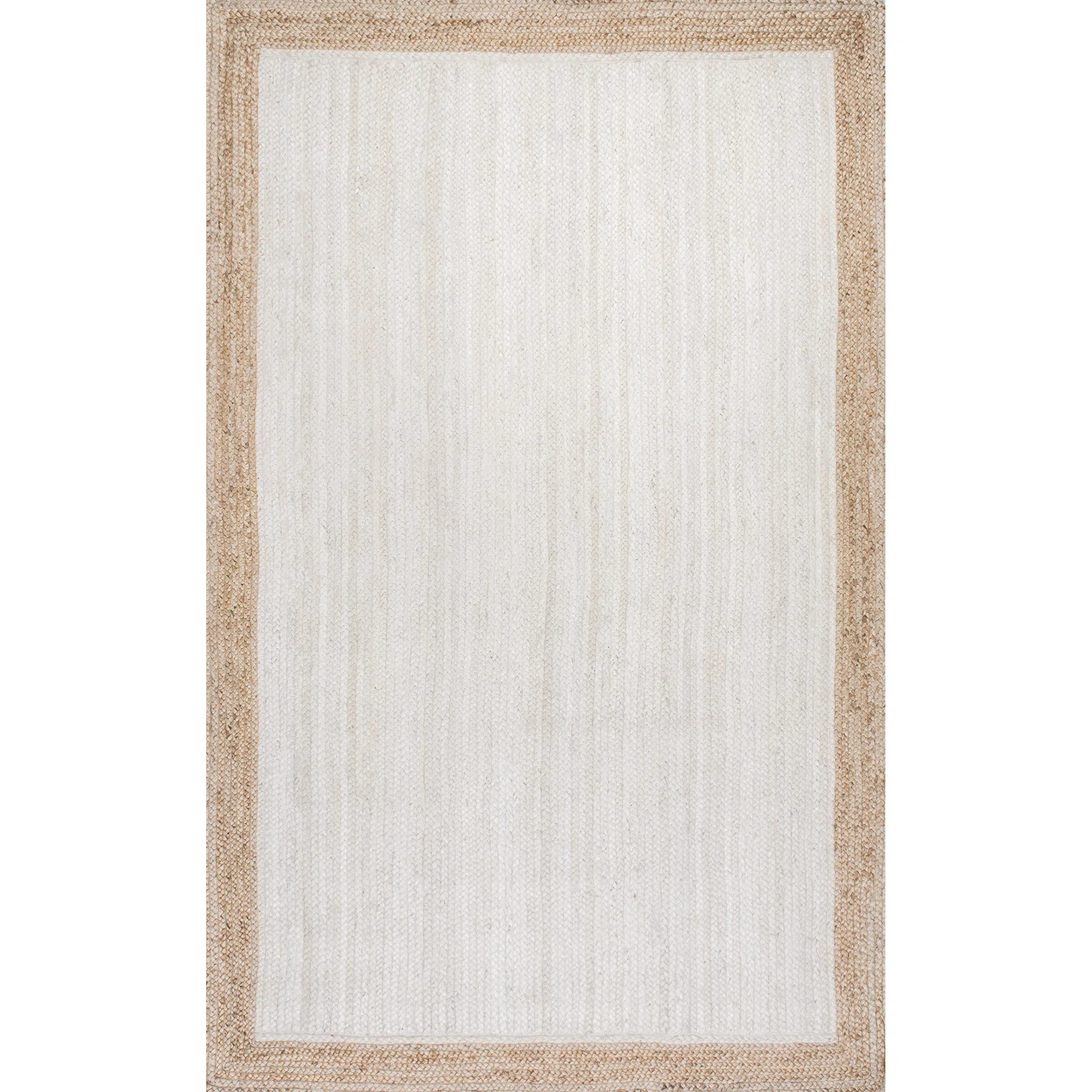 Palermo Casual Bordered Power Loom Jute Off White Rug | Wayfair North America