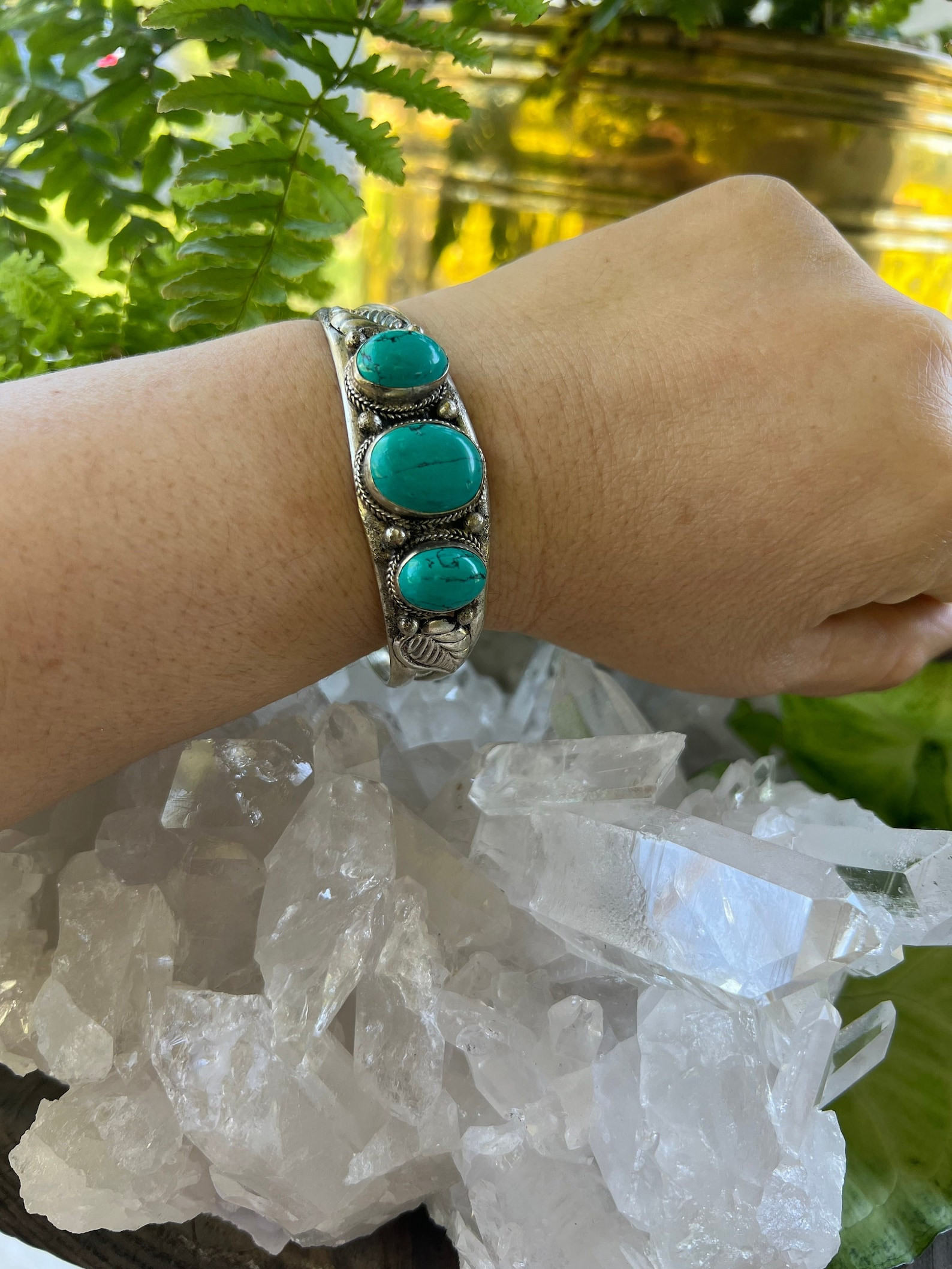 Adjustable Turquoise Bracelet, Southwest Boho Cuff Bangle | Etsy (Global)
