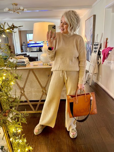 Comfy cozy two pc set. Runs LARGE 
code WANDA10 

Fall outfits, lounge sets, zoom outfits, sweater set, Gucci shoes, tote bag

#LTKCyberweek #LTKHoliday #LTKitbag