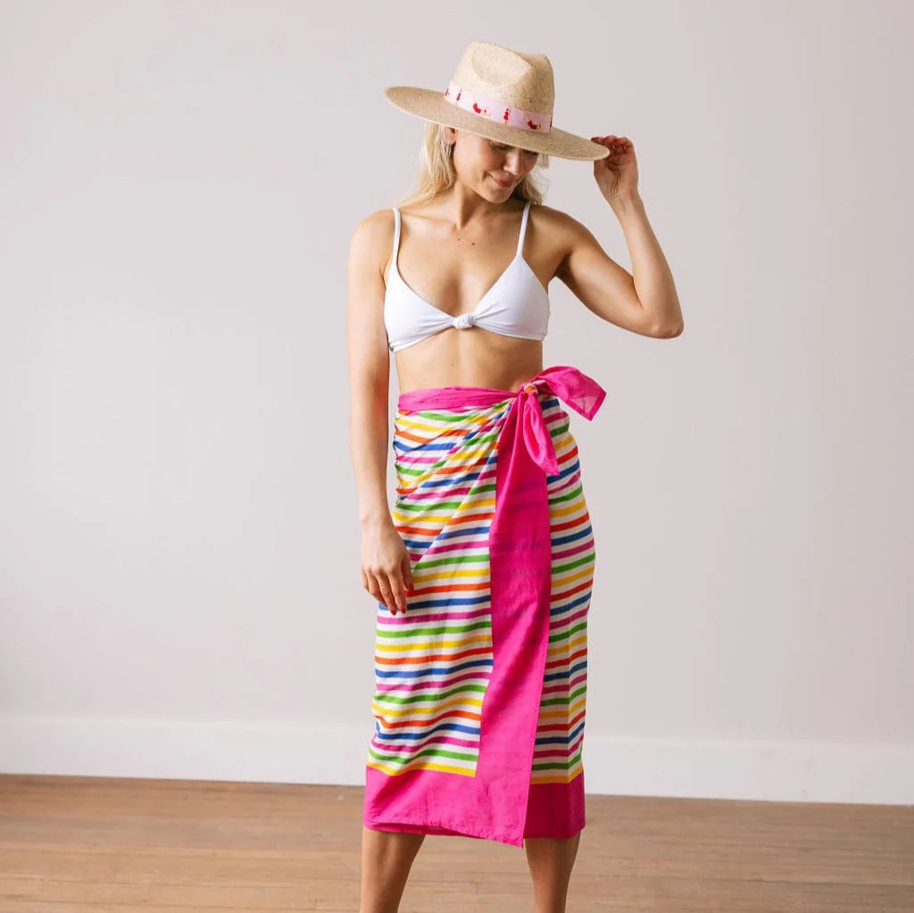 Andie Rainbow Stripe Sarong | Sunshine Tienda