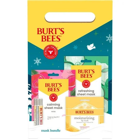 Burt's Bees 4-in-1 Mask Bundle Gift Set, Face Mask, Lip Mask and Lip Balm, 1 Gift Set | Walmart (US)