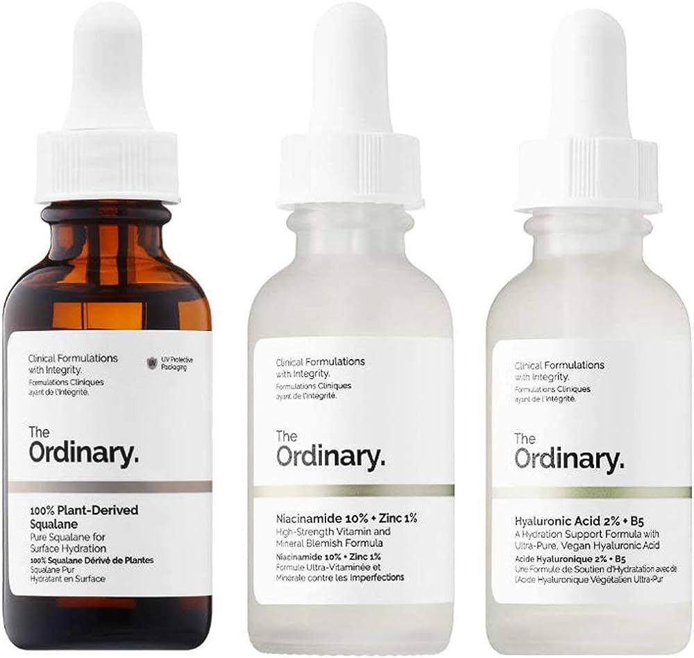 The Ordinary Face Serum Set! 100% Plant-Derived Squalane Prevent Ongoing Loss Of Hydration! Niaci... | Amazon (US)