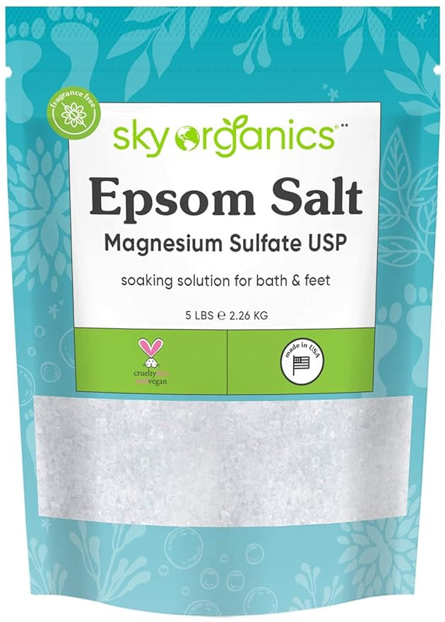 Sky Organics Epsom Salt for Body to Soak, Soothe & Refresh, 5 lbs. | Amazon (US)