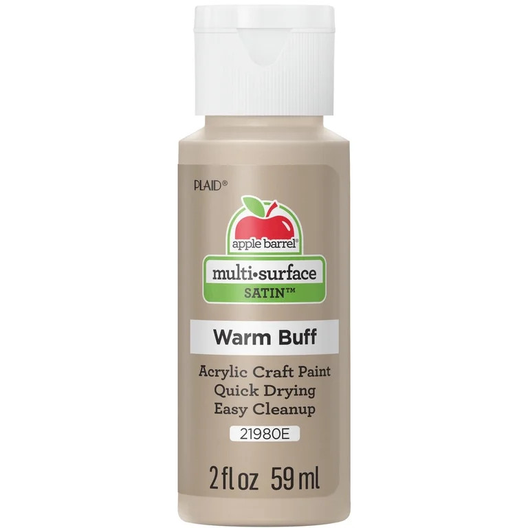 Apple Barrel 21980E Multi-surface Acrylic Craft Paint, Satin Finish, Warm Buff, 2 fl oz | Walmart (US)