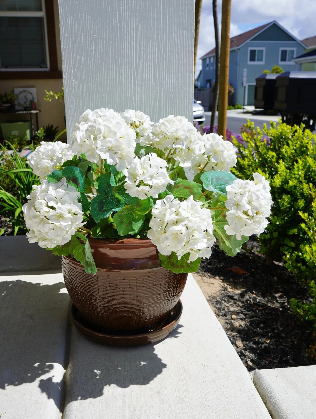 GERANIUMS 18"h Tall (white, Red, or Pink) UV Protected Artificial Flower Arrangement | Outdoor Pa... | Etsy (US)