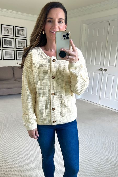 Amazon cardigan 
Wearing size s
Sweaters 

#LTKfindsunder50