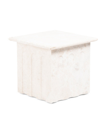 22x22x20 Italian Cosmos Marble Forum Side Table | TJ Maxx