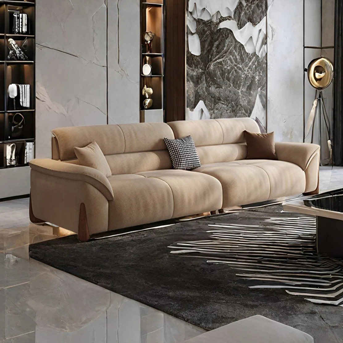 Modern minimalist small flat in line fabric sofa | Wayfair North America