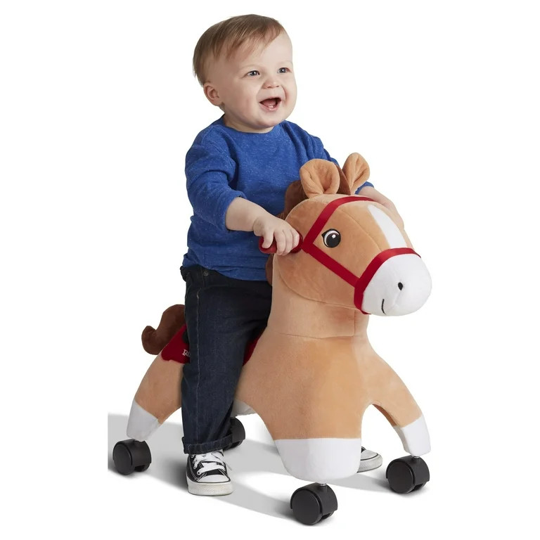 Radio Flyer, Boots: Rolling Pony, Plush Caster Ride-on Horse for Girls and Boys | Walmart (US)