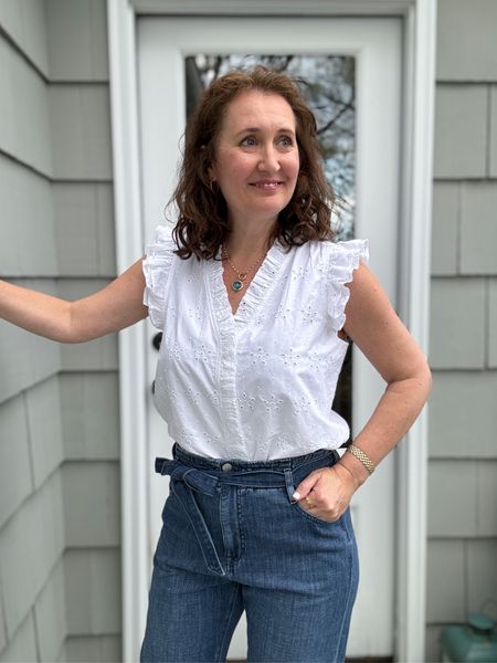 Spring sale days at JCrew Factory

Love the ruffles added to this eyelet sleeveless top. The paper bag jeans are so comfortable.  Casual everyday look  

Code Theresa10 on all shoes at Marmi/Vaneli 

#LTKshoecrush #LTKfindsunder100 #LTKsalealert