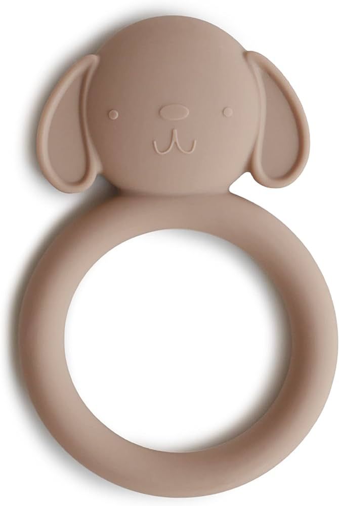 mushie Silicone Baby Teether Toy | Dog Brown | Amazon (US)