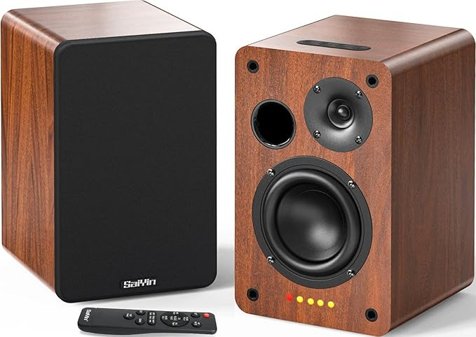 Saiyin Bluetooth Bookshelf Speakers, 40W X 2 Powered TV Speakers with 4 Inch Woofer, Turntable Sp... | Amazon (US)