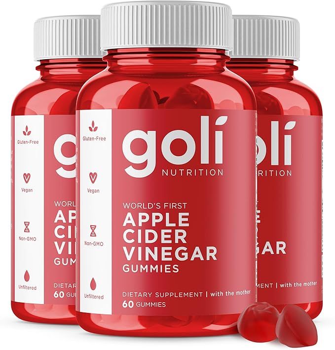 Products Apple Cider Vinegar Gummy Vitamins by Goli Nutrition - 3 Pack - (180 Count, Organic, Veg... | Amazon (US)