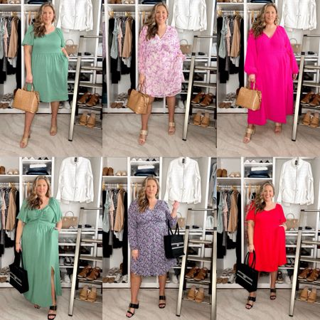 Spring dresses under $30 from Target! XS-4X Size inclusive and plus sizes! So excited about these. I originally ordered a 2X in all of these but 1X fits better, except for number 5! Also in the pink dress (3) the 1X and 2x are sold out but XXL is available, I would definitely probably prefer that size on me! The long green is also a huge fave. 

#LTKxTarget #LTKplussize #LTKsalealert