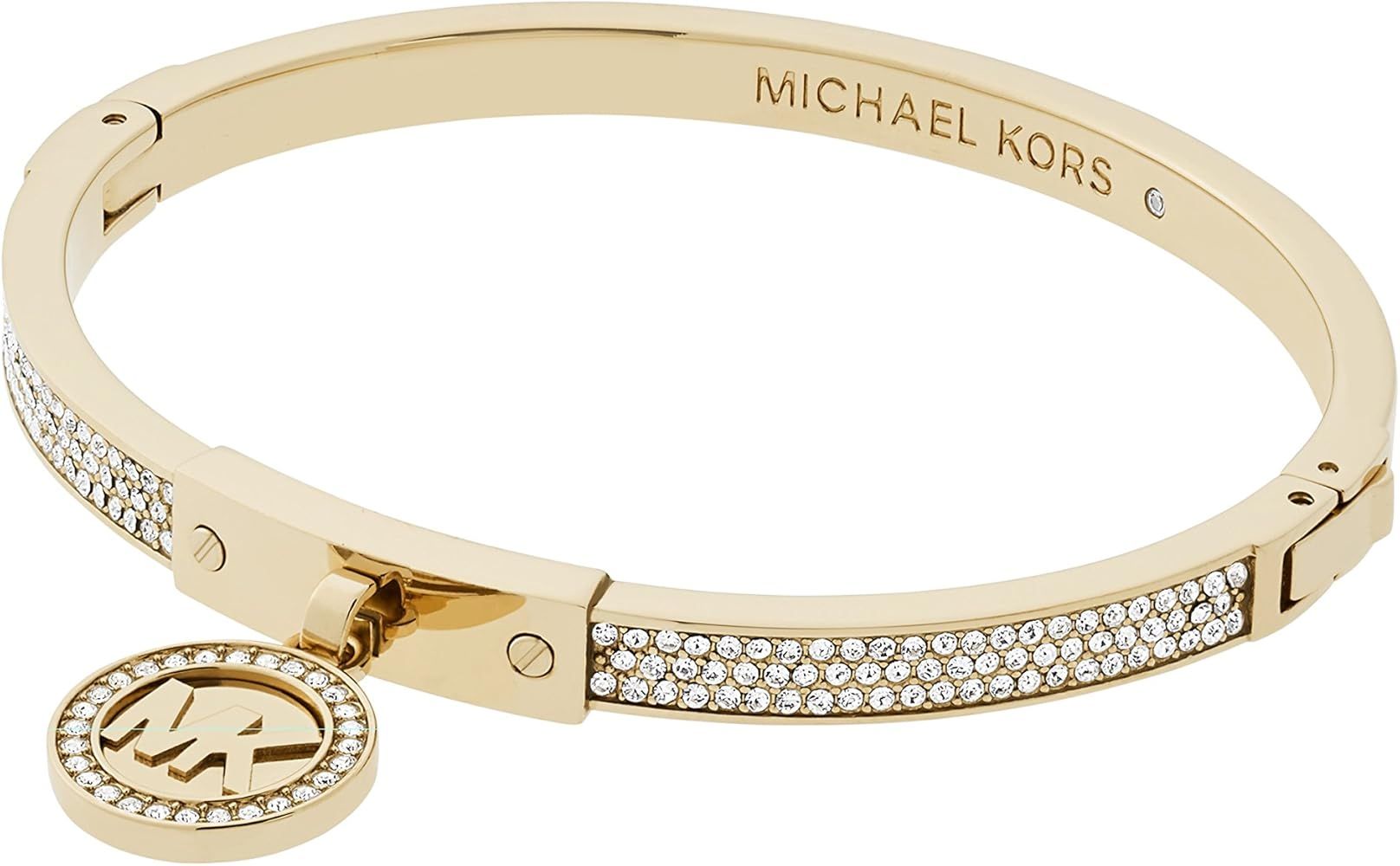 Michael Kors Women's Stainless Steel Bangle Bracelet with Crystal Accents | Amazon (US)