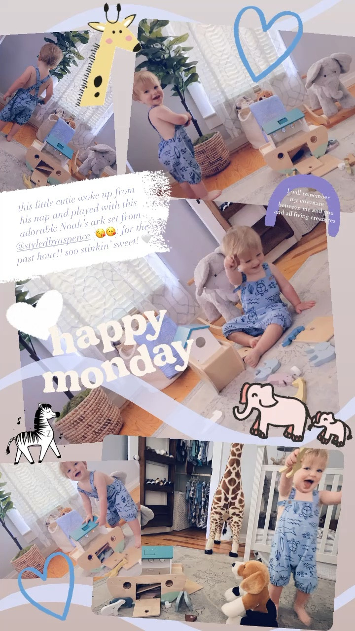 this little cutie woke up from 
his nap and played with this adorable Noah’s ark set from @styledbyaspence (😘😘) for the past hour!! soo stinkin’ sweet! 🤍

#LTKbaby #LTKfamily #LTKhome