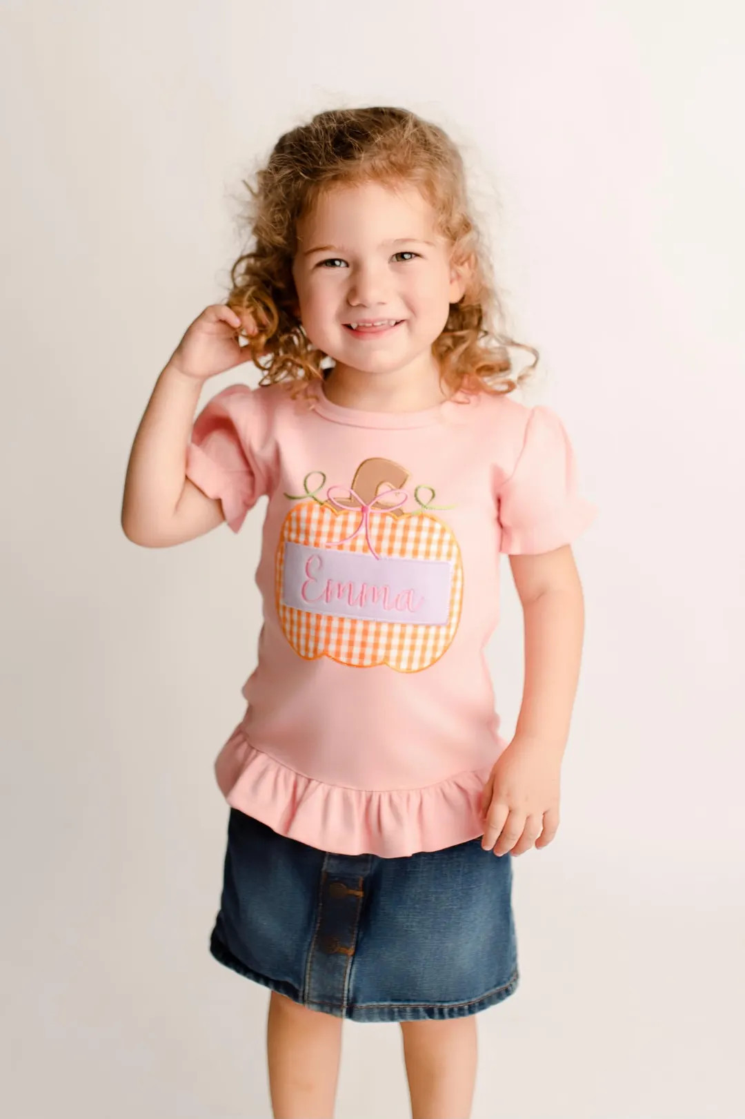 Girls Pumpkin Shirt, Personalized Halloween Shirt, Monogrammed Pumpkin Top, Pumpkin Shirt, Sk Cre... | Etsy (Global)