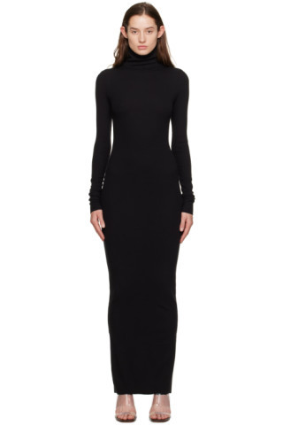 Black Turtleneck Maxi Dress | SSENSE
