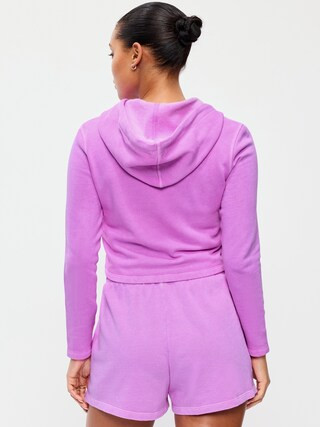 Shrunken Cropped Zip Hoodie Sweatshirt | Old Navy (US)