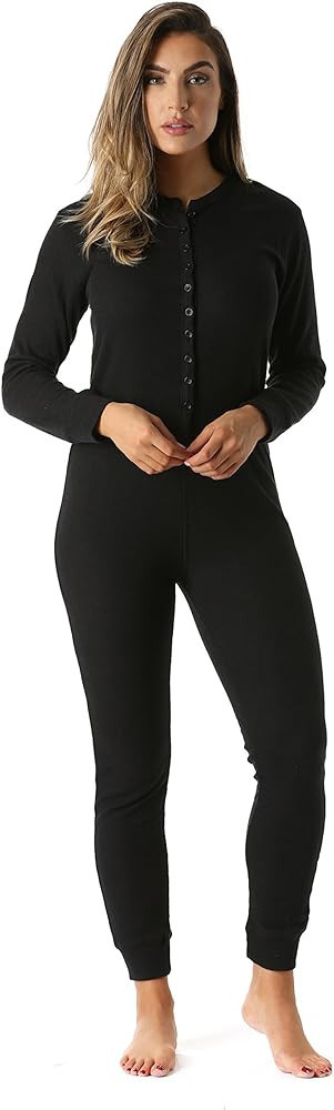 #followme Women's Thermal Henley Onesie Union Suit | Amazon (US)