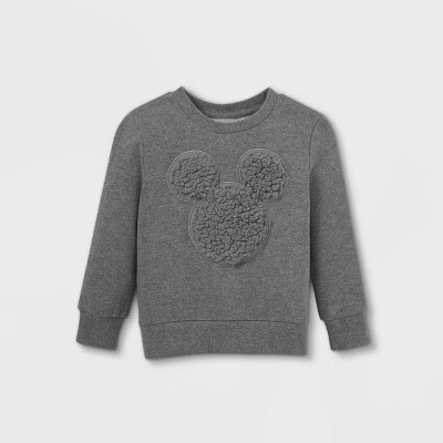 Toddler Boys' Disney Mickey Mouse Fleece Pullover - Gray | Target