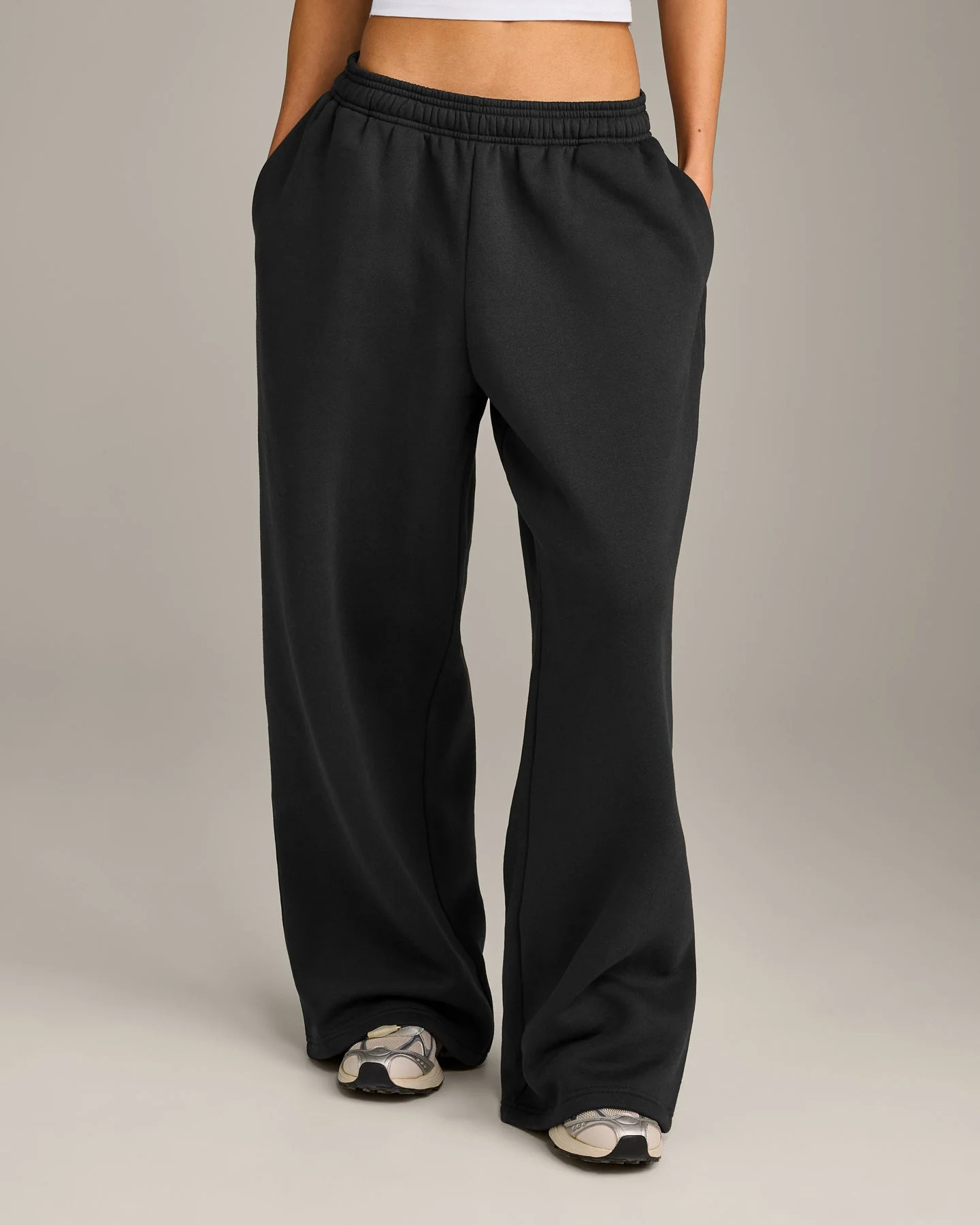 Foundations Cosy Oversized Straight Leg Joggers 
 Soft Black | Oner Active (UK / US)