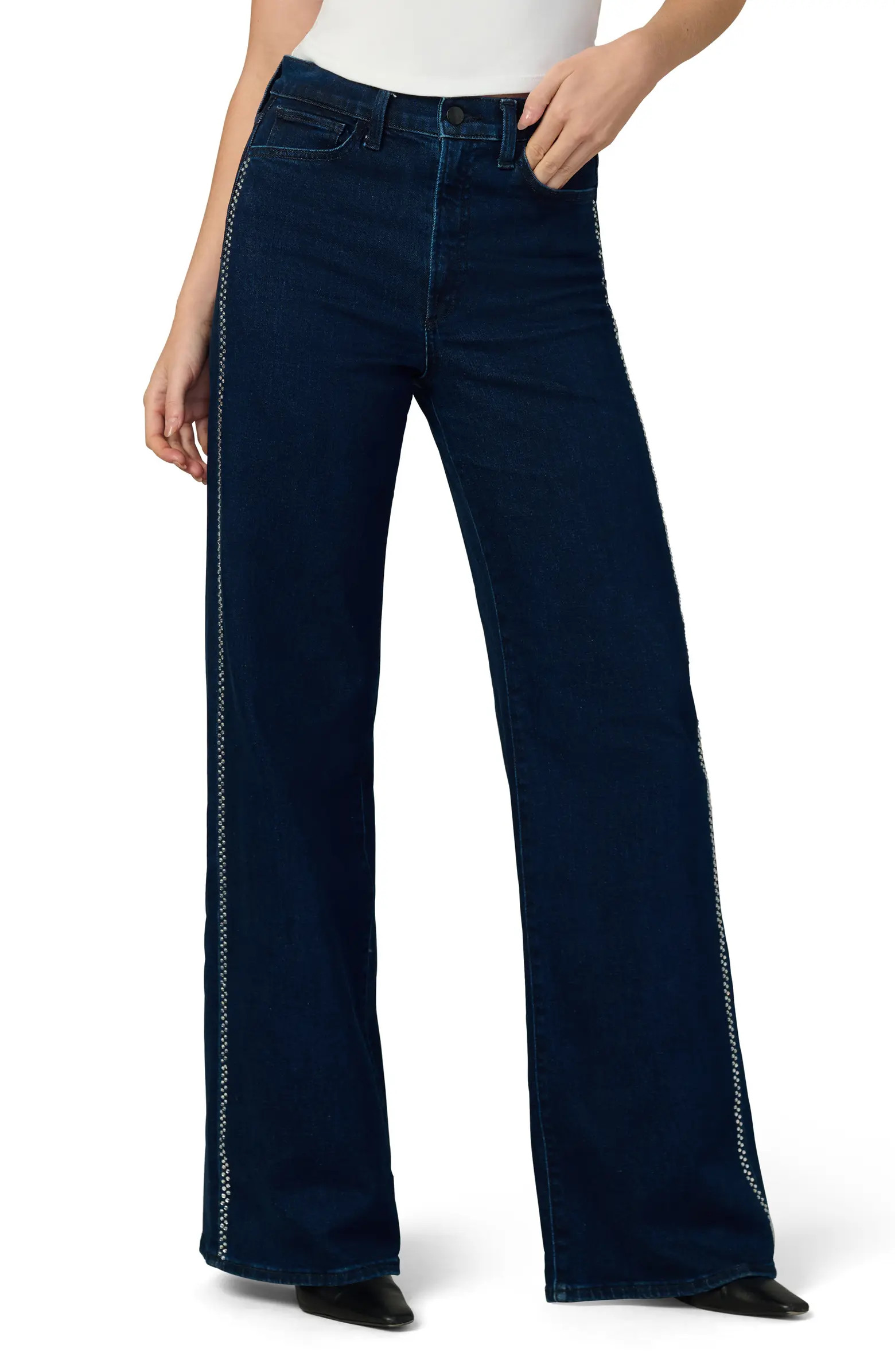 Joe's The Mia Crystal High Waist Wide Leg Jeans | Nordstromrack | Nordstrom Rack