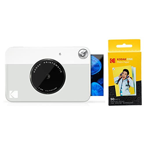 Kodak PRINTOMATIC Digital Instant Print Camera (Grey) with Kodak 2ʺx3ʺ Premium ZINK Photo Paper (50 Sheets) | Amazon (US)