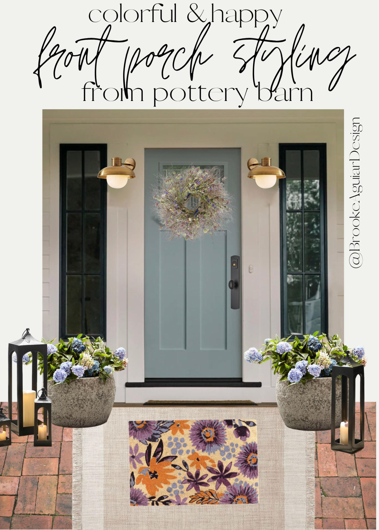 Sick of neutral porches and ready for some cheerful color for spring!?!? This one’s for you! 

Hydrangeas, blue door, floral wreath, colorful doormat, pottery barn

#LTKSeasonal #LTKhome