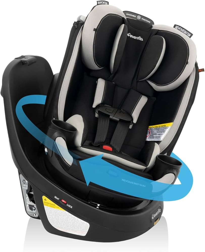 Evenflo Revolve360 Slim 2-in-1 Rotational Car Seat with Quick Clean Cover (Salem Black) | Amazon (US)