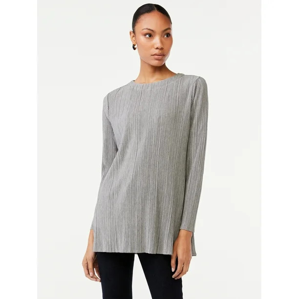 Scoop Women's Crinkle Knit Tunic Top | Walmart (US)