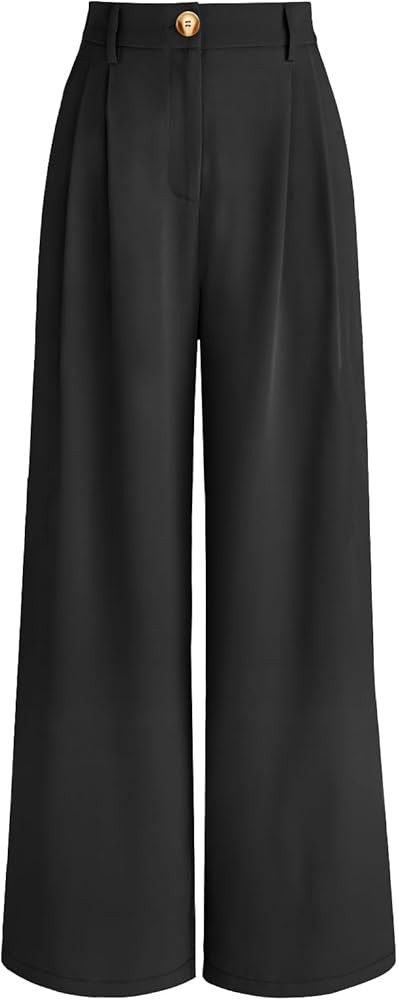 AUTOMET Women Wide Leg Dress Pants High Waisted Loose Fit Business Casual Work Trousers with Pock... | Amazon (US)