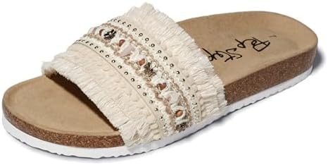 PepStep Bohemian Women's Slide Sandals, Cork Footbed with 3MM Memory Foam Insole, EVA Shock-Absor... | Amazon (US)