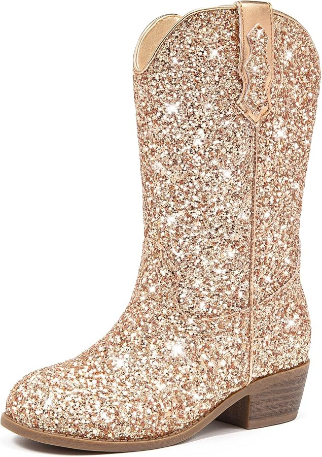 Glitter Girls Cowgirl Boots Sparkly Cowboy Dress Boots For Toddler To Big Kid Mid Calf Pointed To... | Amazon (US)