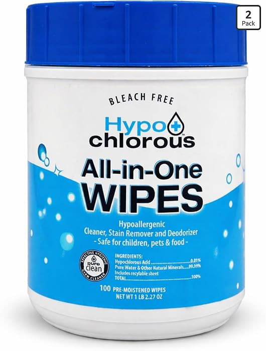 Hypochlorous Acid Wipes 2-Pack, 200 Count Bleach-Free | Amazon (US)