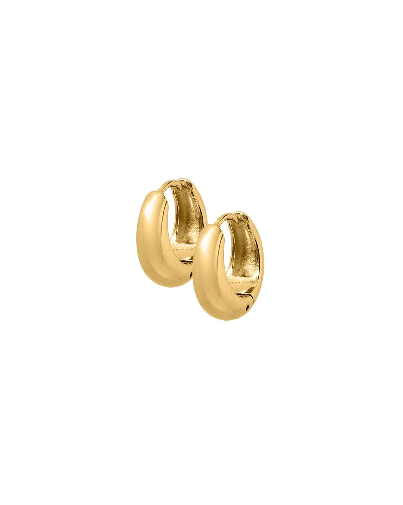 Huggie Earrings - Sunday Hoop Gold 12mm | LINNY CO LLC
