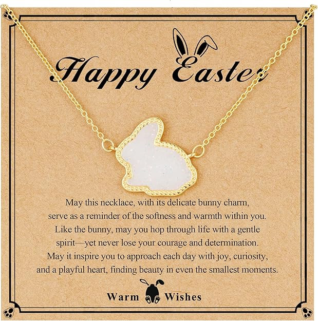 Easter Basket Stuffers for Girls Teens Bunny Rabbit Charm Pendant Necklace for Women Birthday Gif... | Amazon (US)