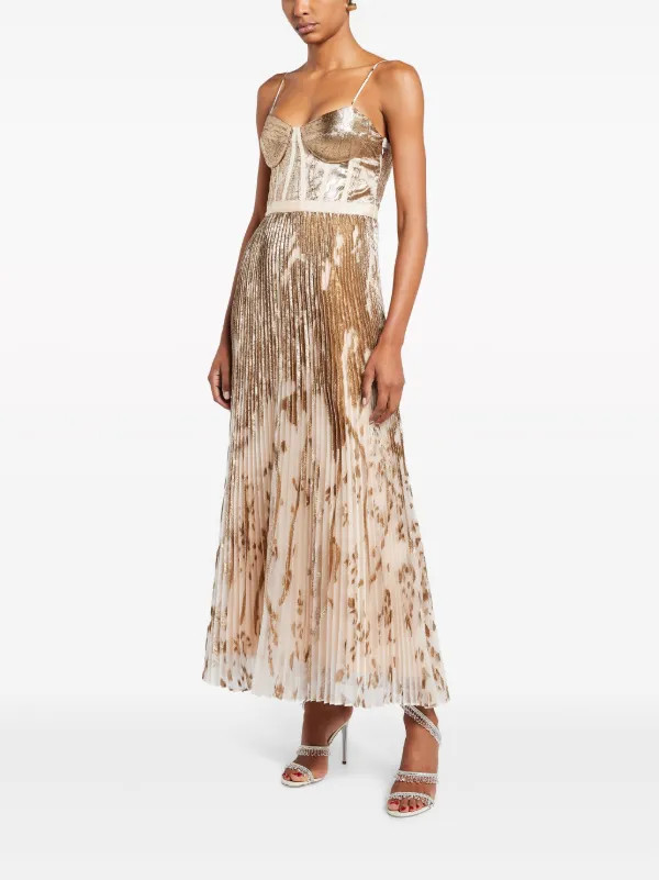 Brielle bustier-style pleated maxi dress | Farfetch Global