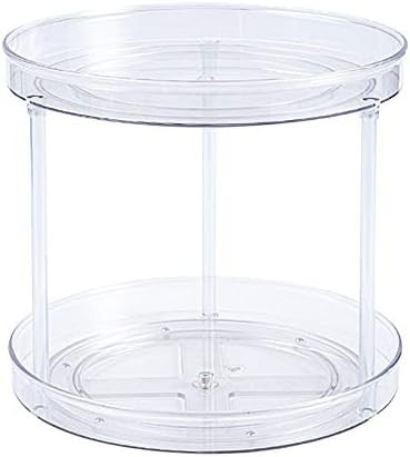 Lazy Susan Turnable Cabinet Organizer, Multifunctional 2 Tier 360 Rotating Clear Cabinet Organize... | Amazon (US)
