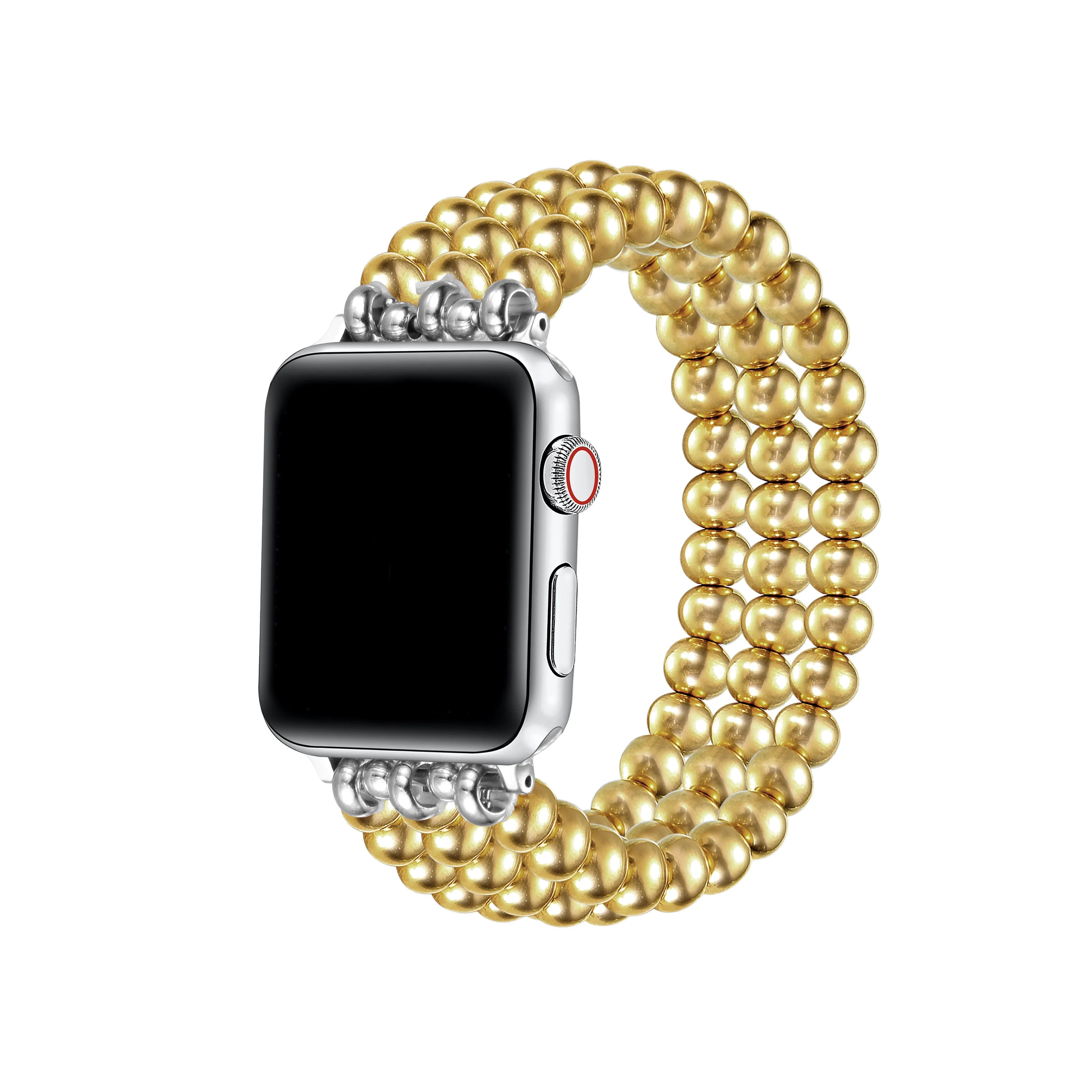 Posh Tech Women's Nova Gold Beaded Band for Apple Watch - Sizing Universal | Walmart (US)