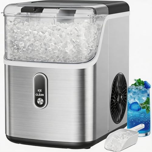 Silonn Nugget Ice Maker Countertop, Chewable Pellet Ice Machine with 33lbs Daily Produce, Pebble Ice Maker for Home Kitchen Office | Amazon (US)