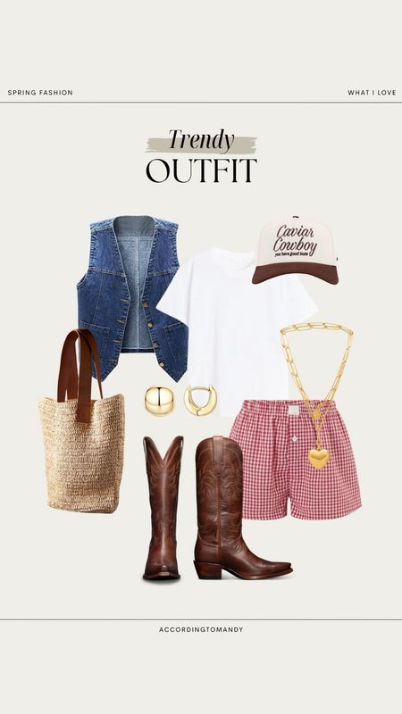 Trendy Spring Outfit!

spring fashion, fashion 2024, fashion finds, h&m, amazon fashion, cowboy boot outfit, denim vest, bag, anthropologie, gold jewelry, revolve, hat, trendy hat, shorts outfit 

#LTKSeasonal #LTKstyletip