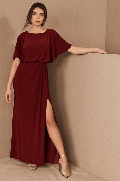 wine colored casual dress