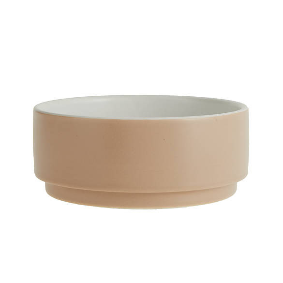 Top Paw® Tan with Interior 3D Pattern Ceramic Dog Bowl | PetSmart